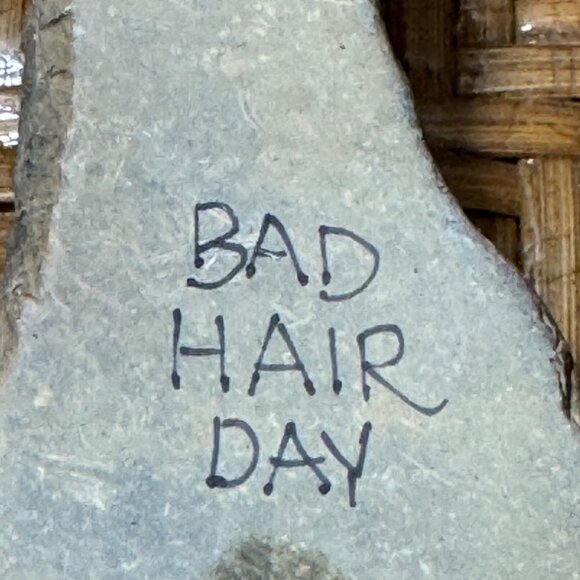 Whimsical Clay & Stone "Bad Hair Day" Bird Figurine - Picture 5 of 8